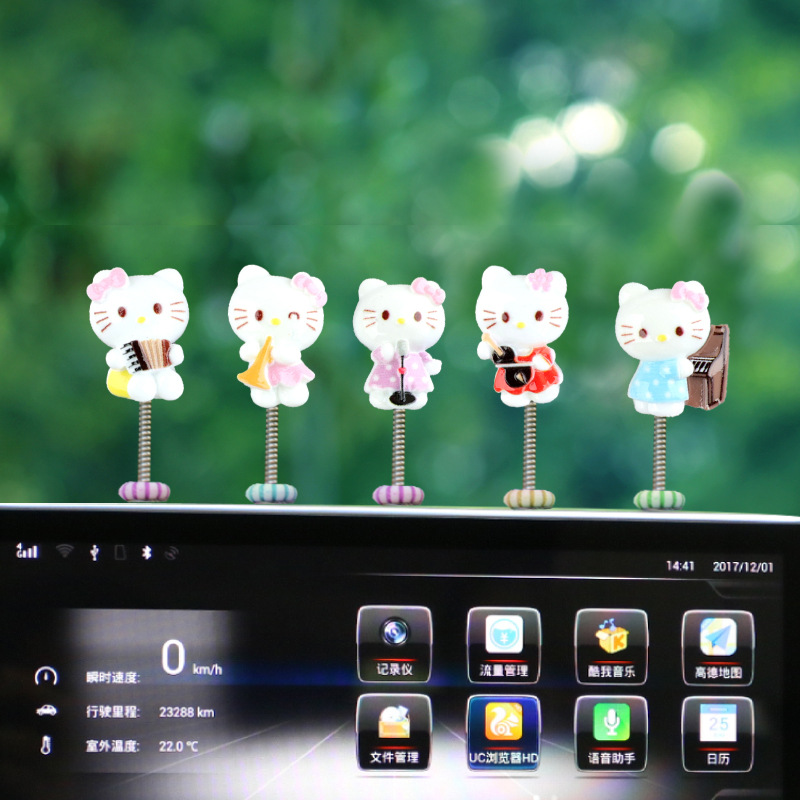 Nuevos productos adorables adornos de automóviles muñecas creativas decoraciones interiores de automóviles primavera sacudiendo la cabeza cabeza cabeza cabeza sala de transmisión directa con mercancías