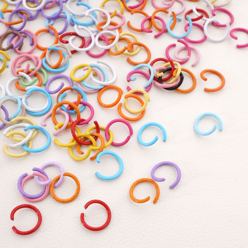 Colorful Iron Spray-Painted Open Rings, 50 Pieces, for DIY Crafts, Connecting Rings, Beads, Pendants, Keychain Accessories Colorful Iron Spray-Painted Open Rings, 50 Pieces, for DIY Crafts, Connecting Rings, Beads, Pendants, Keychain Accessories