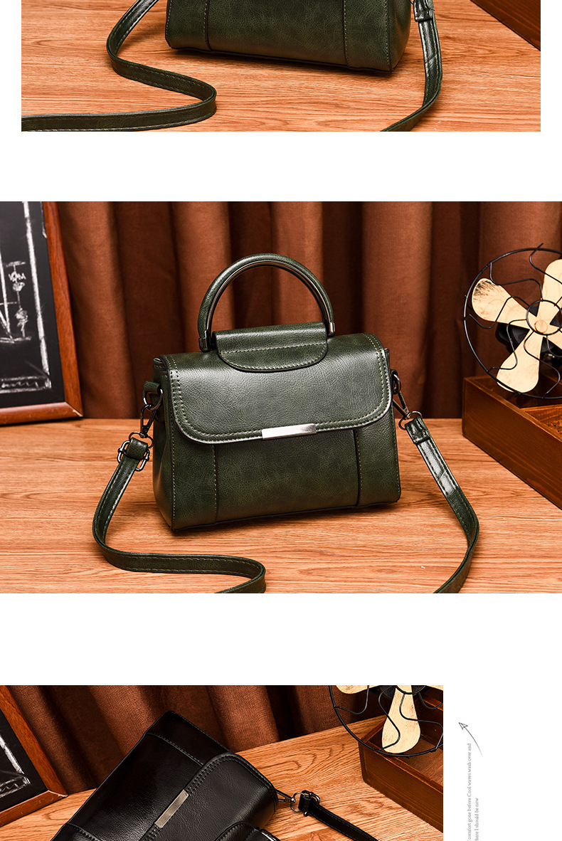 Women's Gender Basic, Vintage Style Style Women's Medium Pu Leather Solid Color Basic Vintage Style Square Flip Cover Crossbody Bag