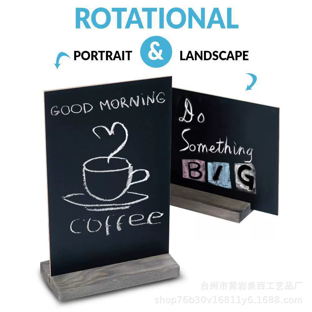 Мини-Деревянные маленькие украшения для доски Модное вертикальное двустороннее сообщение Маленькая доска Простая Милая настольная доска