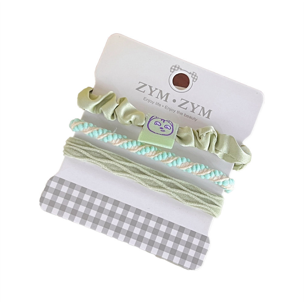 Summer Sweetheart Macaron Hairy Ring Set Linda chica Hairy Cuerda simple y elegante tocado sin dañar el intestino delgado