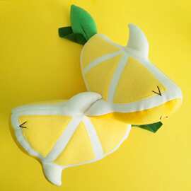 跨境新品lemon shark plush柠檬鲨可爱毛绒玩具玩偶公仔抱枕