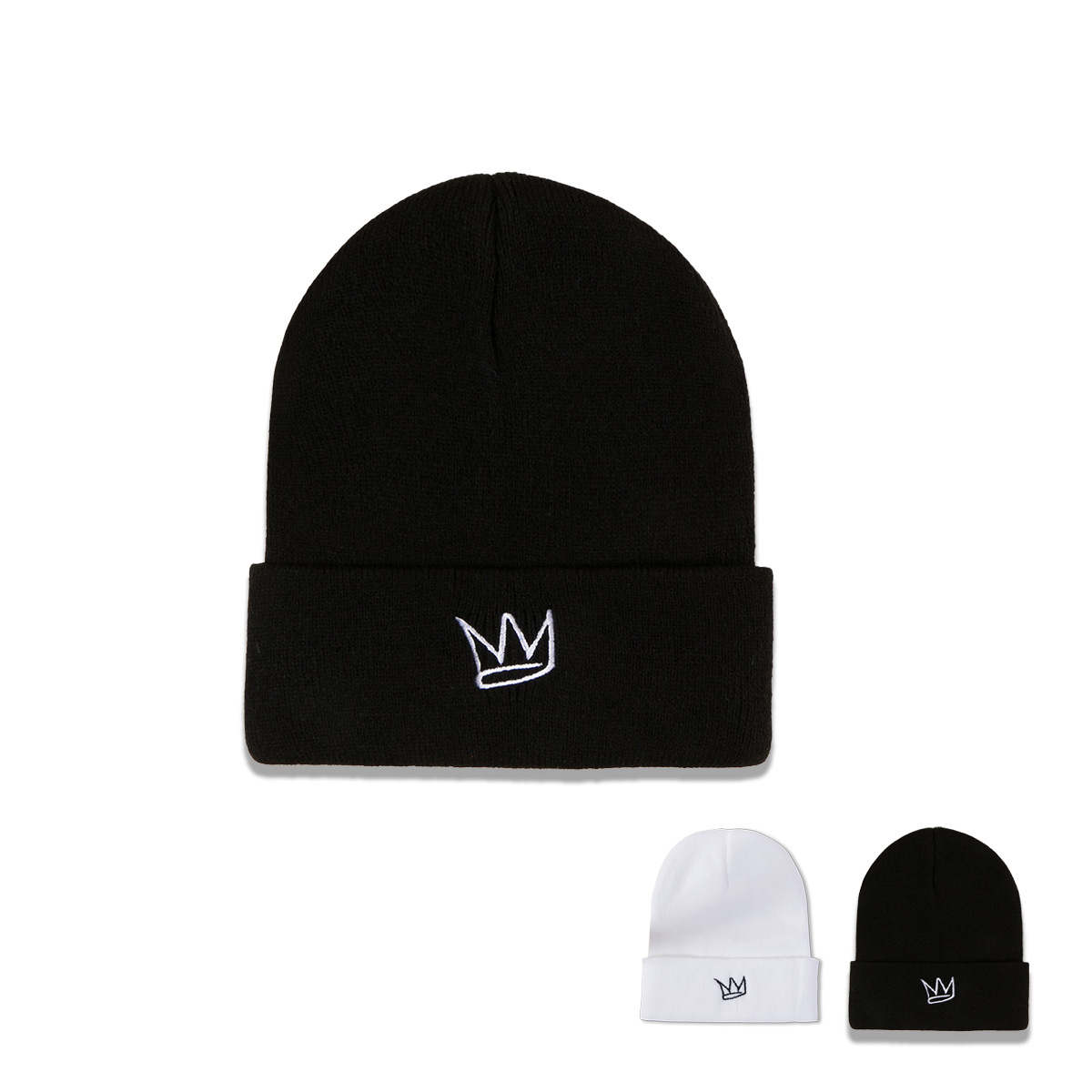 Autumn And Winter Warm Hat Simple Woolen Hat Cold Hat Korean Fashion Wild Crown Embroidery Knit Hat display picture 1