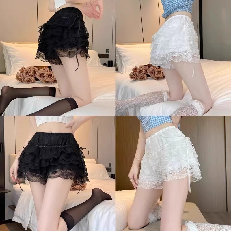 五层蕾丝安全裤蛋糕裙透气打底裤女防走光夏季南瓜裤蓬蓬短裙裙子|undefined