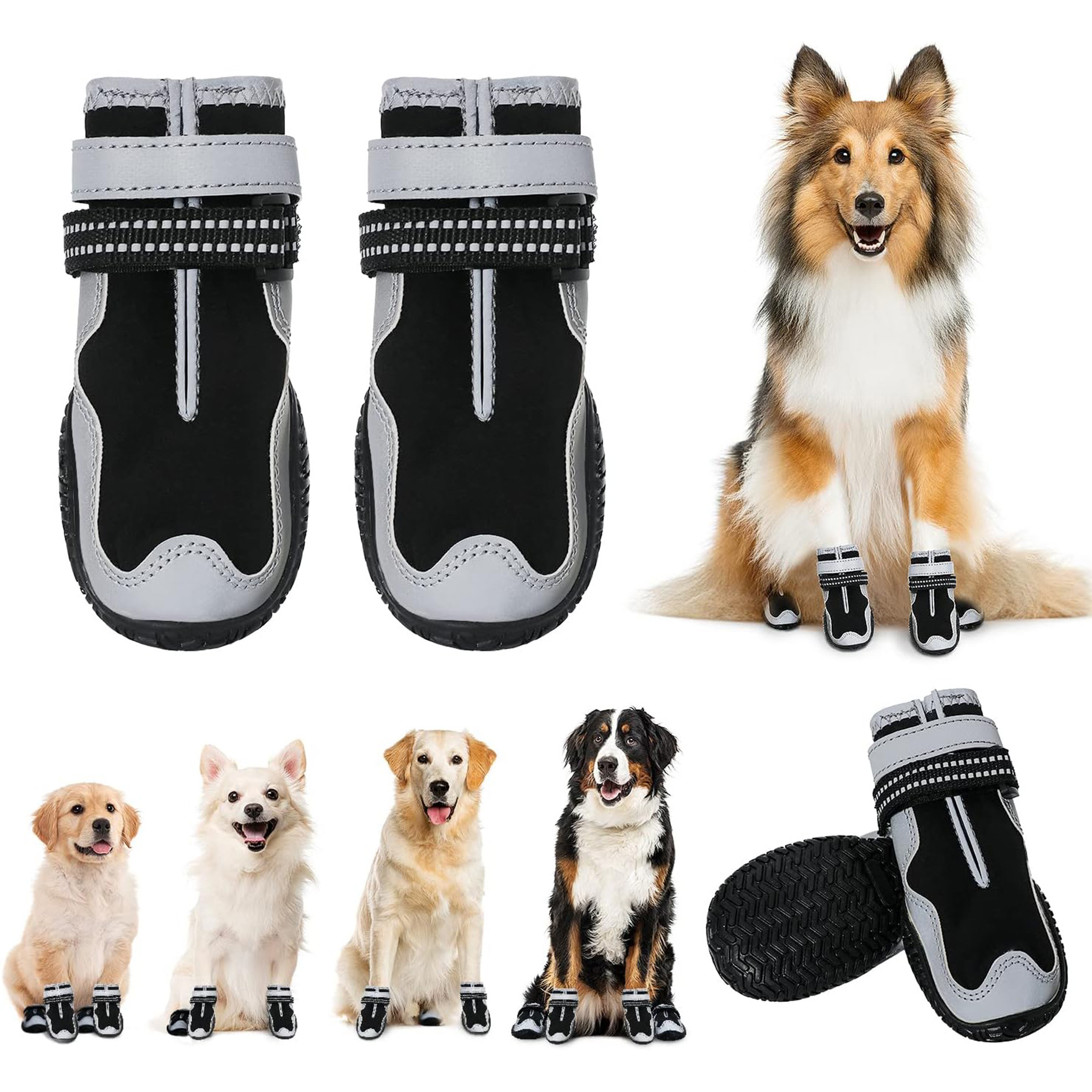 아마존의 인기 애완동물 신발, 강아지 하드솔 신발, 봄 여름 새로운 통기성, 방수, 낙하 방지 및 내마모성 강아지 신발