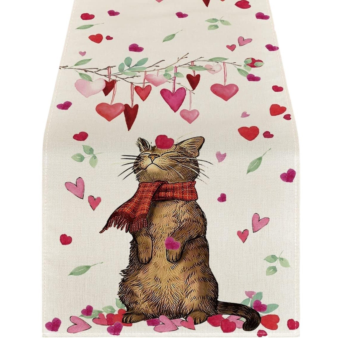 Novedad transfronteriza: Camino de mesa de lino estampado, decoración para sofá, ambiente festivo, estilo nórdico, tira larga.