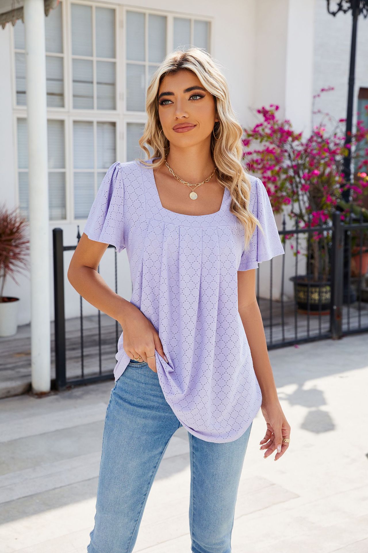 Women's T-shirt Short Sleeve T-Shirts Casual Solid Color display picture 38