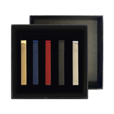 Cross-Border Simple Copper Material Tie Clip and Money Clip Set, Personalized with Engraving Logo, Japanese-Style Hard Box Gift Set Wholesale