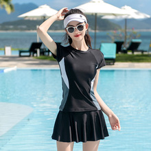 2023韩国东大门时尚分体裙式泳衣女保守小胸遮肚显瘦学生温泉泳装