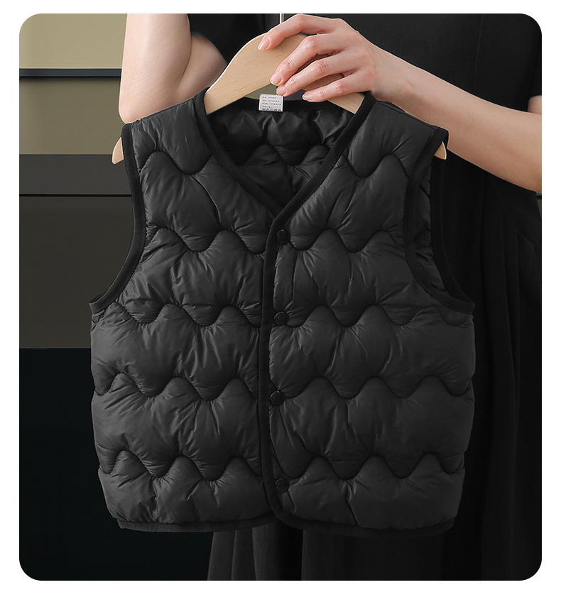 2025 otoño e invierno nuevo estilo ropa para niños chaleco de algodón de plumón para niños chaleco para niños y niñas chaleco cálido para bebés