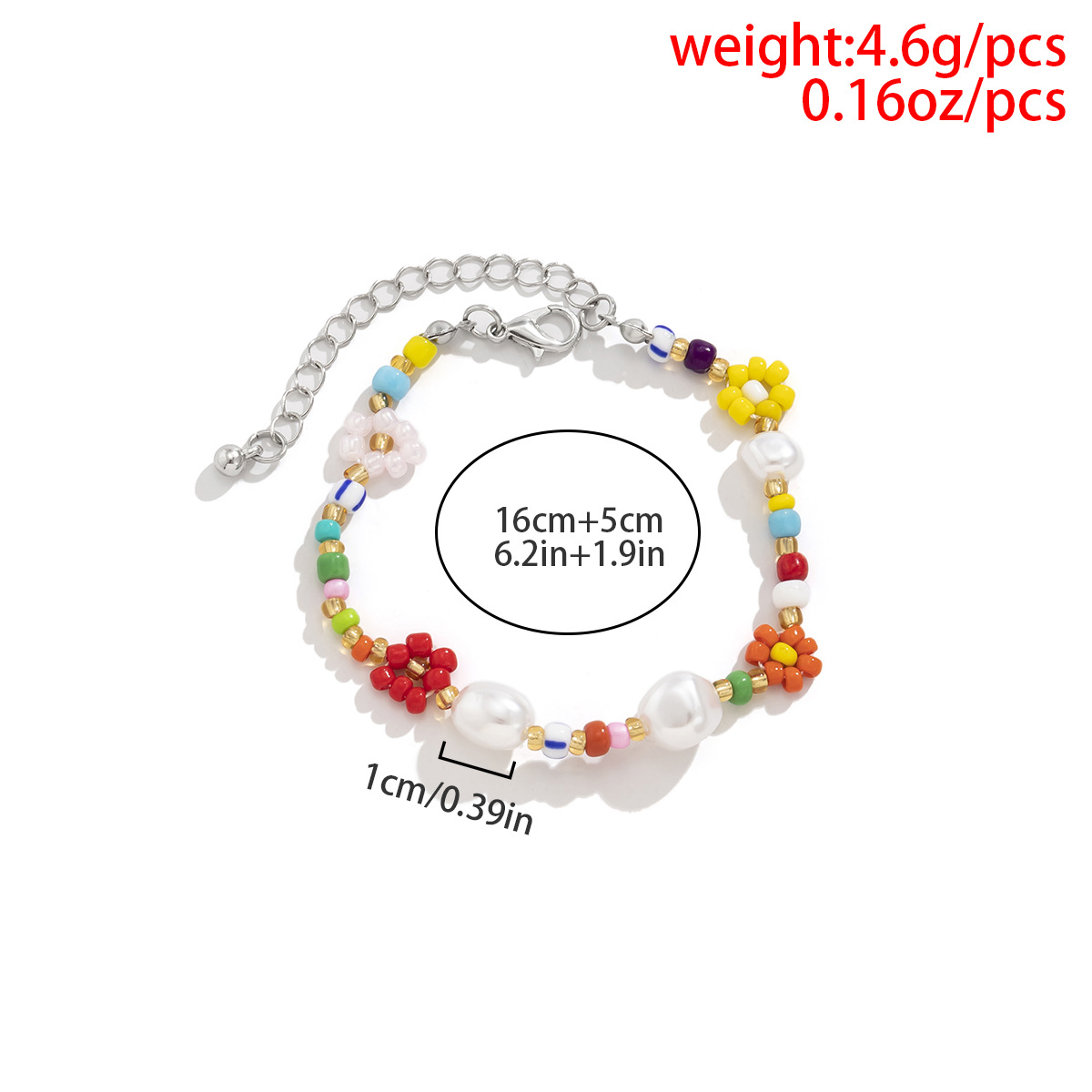Ethnic Style Letter Flower Resin Beaded Necklace