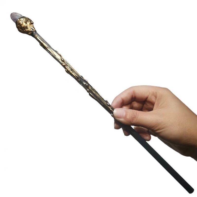 FHSJP 威卡水晶魔法棒工艺品仪式道具涟漪金漆权杖  魔法杖 图 17