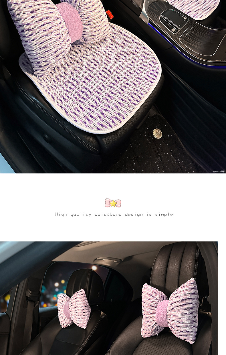 Car Headrest Neck Pillow, Car Seat Lumbar Cushion Set for Driver, Suitable for Women