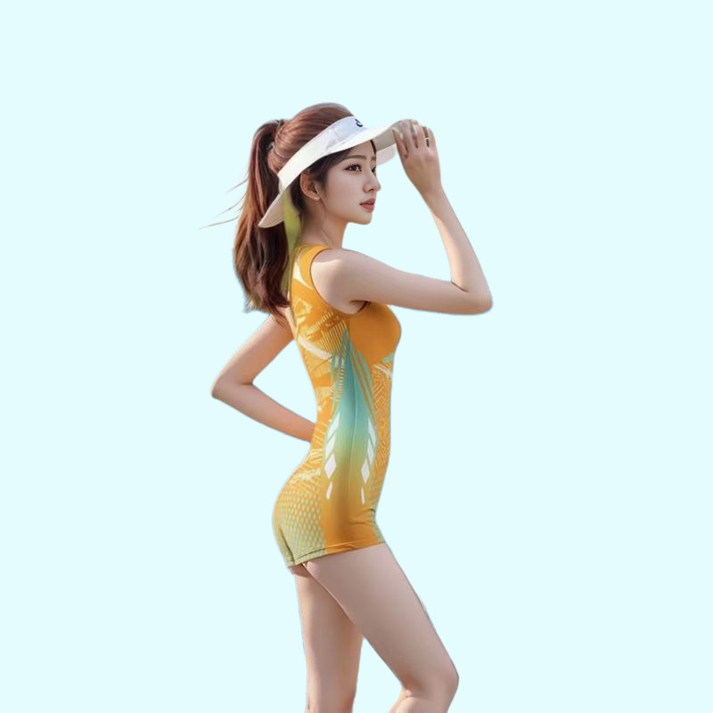 防走光连体泳衣女平角高颜值一体式遮肉游泳衣带胸垫爆款【厂家】|undefined