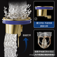 全銅地漏防臭器下水道廁所防反味防蟲衛生間下水管內芯返除臭通用