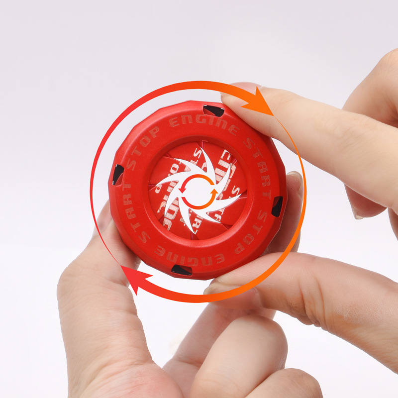 Coche de un solo clic cubierta decorativa giratoria redonda ABS modificado botón de encendido cubierta protectora anillo de inicio de la motocicleta
