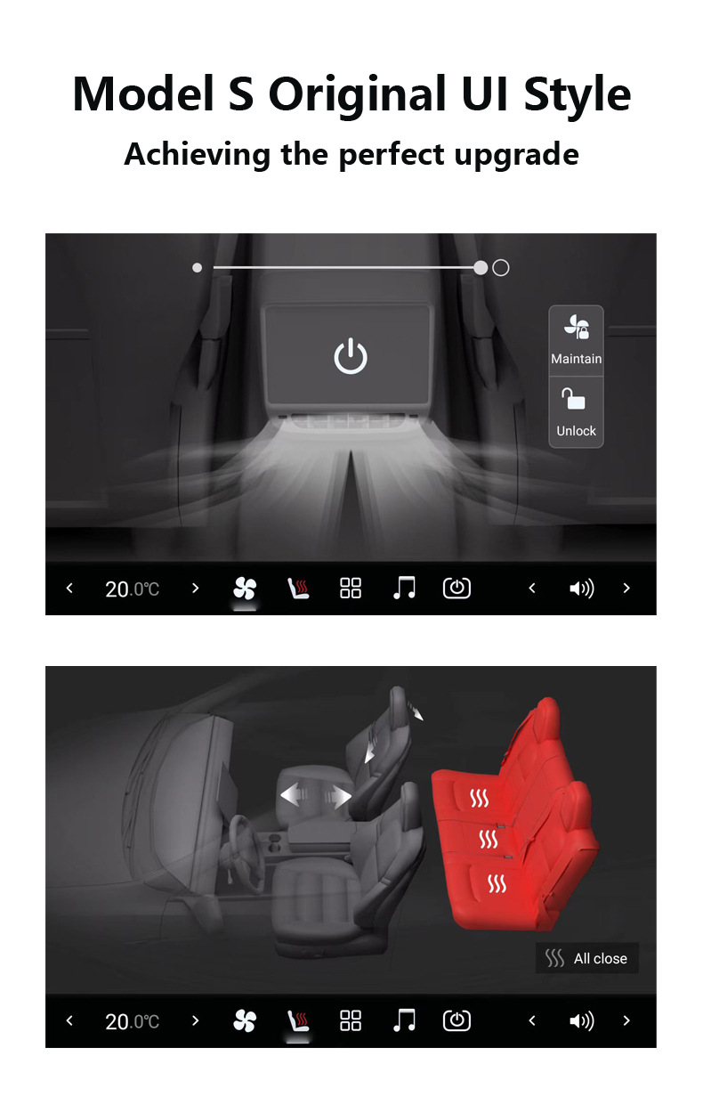 Suitable for Tesla Model Y/3 rear entertainment air conditioning control modified Android display screen QCM6125