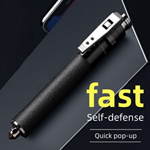 安防自动弹簧棍伸缩棍弹出甩棍三节棍英文车载防身棍16寸21寸26寸