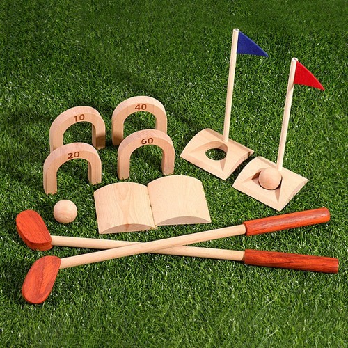 Baby Wood Simulated Golf Ball Set Toy Door Ball Sports Indoor Exercise Parent-child Role-playing Game