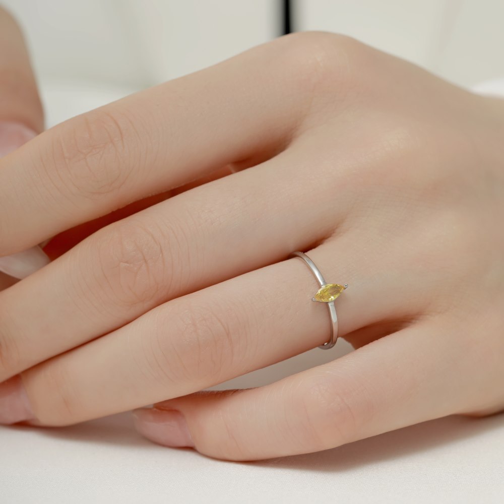 Retro Geometric Sterling Silver Plating Zircon Rings 1 Piece