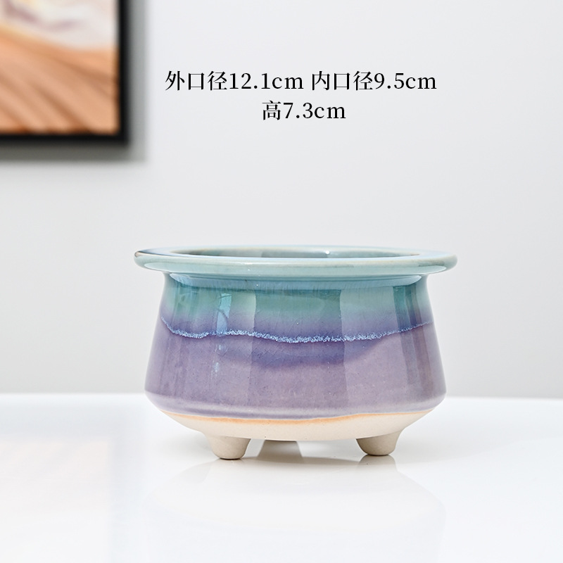 Macetas carnosas agrietadas en hielo, cerámica doméstica, arcilla transpirable, cerámica gruesa, control de raíces, pilas viejas, lavabo especial, liquidación, venta al por mayor