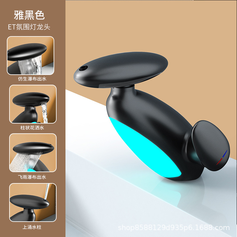 Baño lavabo grifo frío y caliente doble uso pingüino gabinete de baño de dibujo lavabo mesa de lavabo antifalentador boca