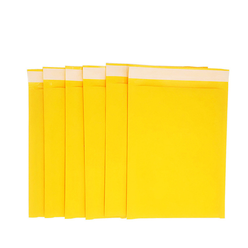 Bolsa de burbuja de papel Kraft amarillo bolsa de espuma Express a prueba de golpes embalaje engrosado bolsa autoadhesiva sobre impresión de lotes pequeños