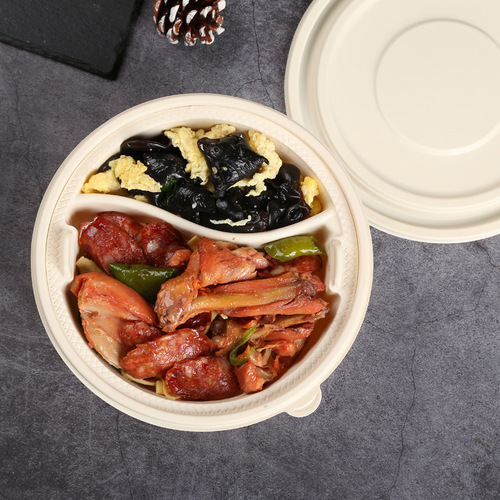 S588 take-out box, degradable meal box, separate lunch box, environmentally friendly rice cover, circular degradable