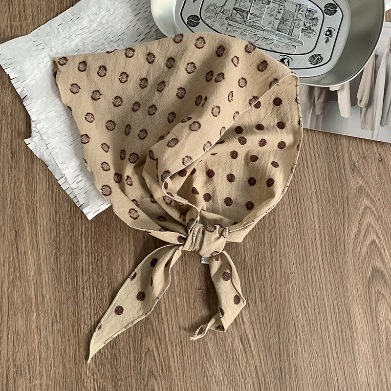 Bufanda de seda de lunares grandes, pañuelo en la cabeza, nuevo temperamento fresco, bufanda triangular multifuncional versátil, bufanda, bufanda femenina, cintura, cortina de pedos