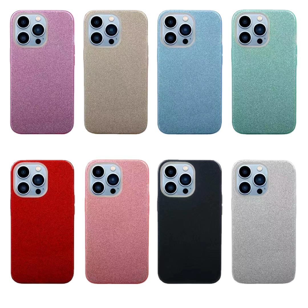 Phone case (Apple) compatible iPhone 6→16E, gradient glitter, glitter paper+TPU+PC