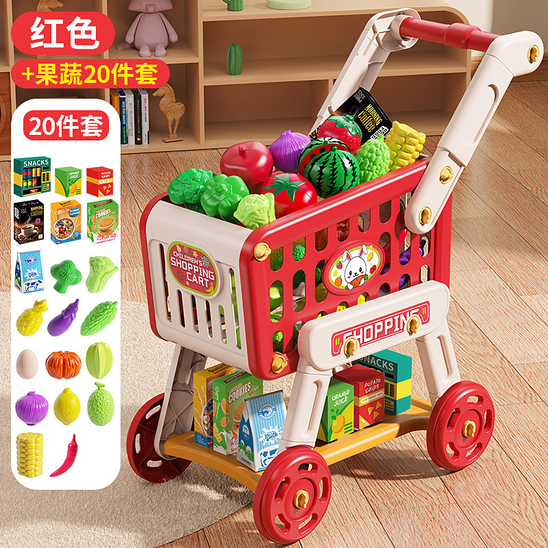 [red] simulated shopping cart set of 20 pieces