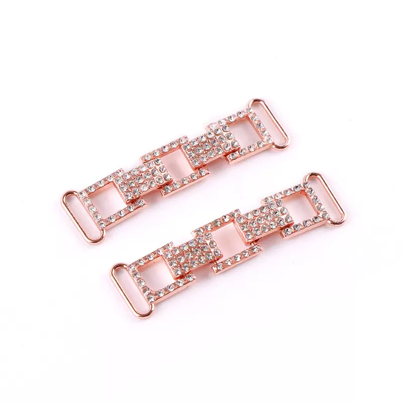 小香风五金镶钻链接扣女装西裤腰带装饰鞋扣调节纽扣箱包泳衣链条