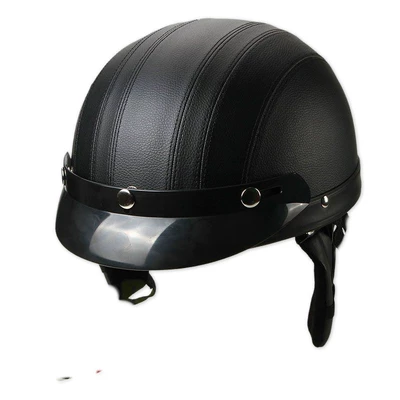 safety riding men and women | Motosiklet kaskı (dəbilqə) - black-leather-pattern-excluding-goggles-free-size
