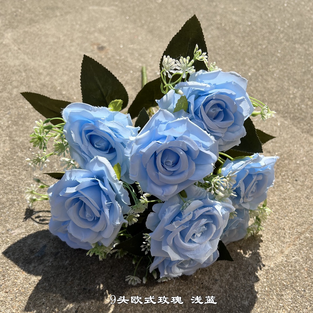 9 Europea Rosa azul claro