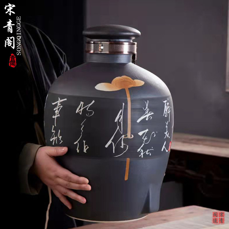 景徳鎮は陶磁器の酒壇を手作業で彫刻して30斤の50斤を入れて酔っ払い美人の家庭用密封の貯蔵瓶の空白の酒壺を詰めます。|undefined
