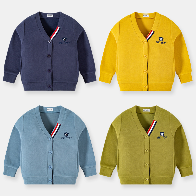 Betop ropa para niños 2023 primavera y otoño nuevos niños abrigo francés hilo superior suéter bordado cardigan