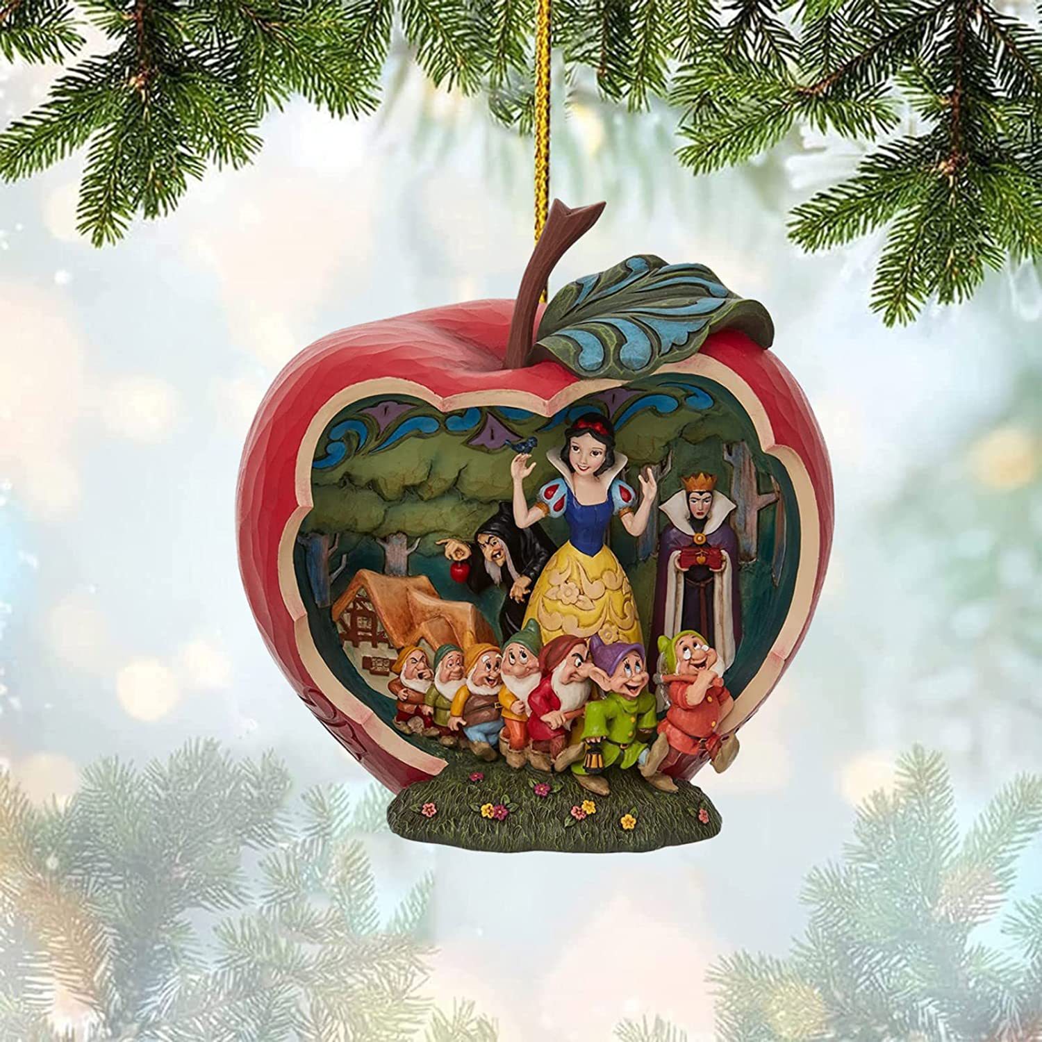 Decoraciones de Navidad Belleza y la Bestia Princesa acrílico plano dibujos animados Fiesta de Navidad Colgante Decoración del árbol image 1