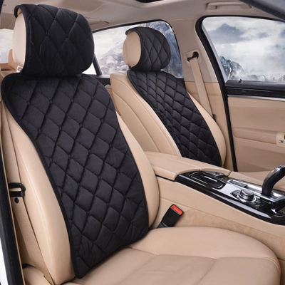 Wholesale car cushion winter Seat cushion, seat cover - diamond-velvet-black-backrest-1-piece