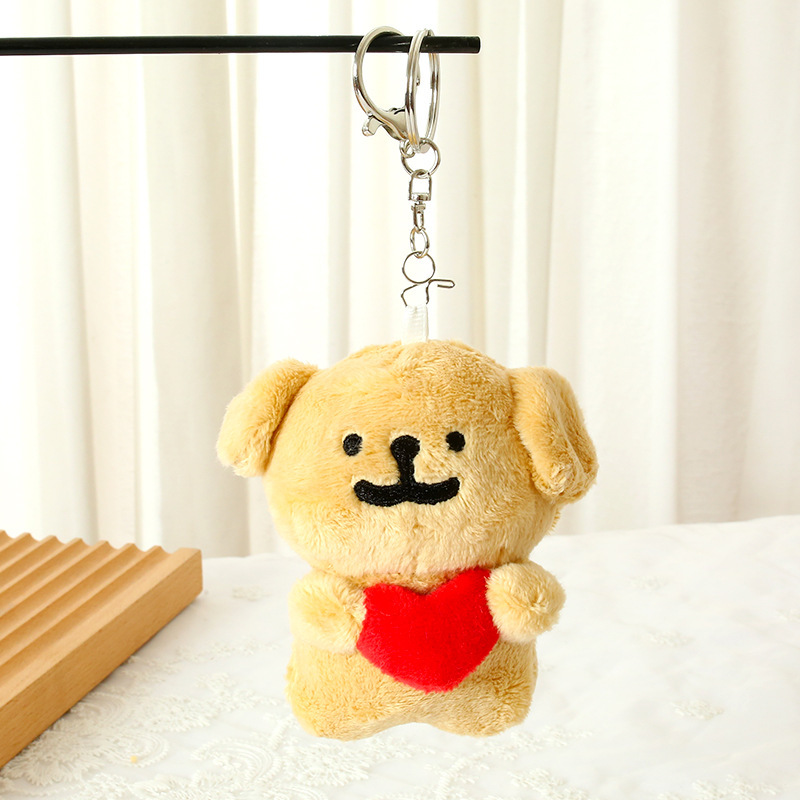 かわいいライン子犬ペンダントぬいぐるみ犬人形キーホルダーソフトかわいい布人形誕生日ギフト人形|undefined