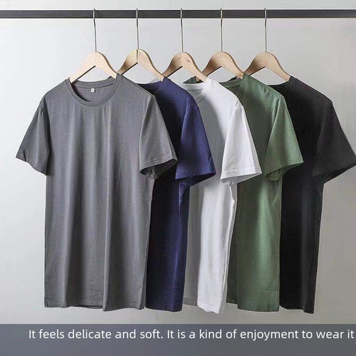 Japanese ice silk men's short-sleeve solid color summer thin quick-dry elastic modal cotton ice-feeling top half-sleeve fashion