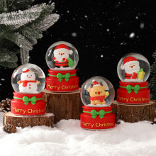 创意卡通公仔手工圣诞老人雪人玻璃球树脂摆件桌面装饰礼物圣诞节