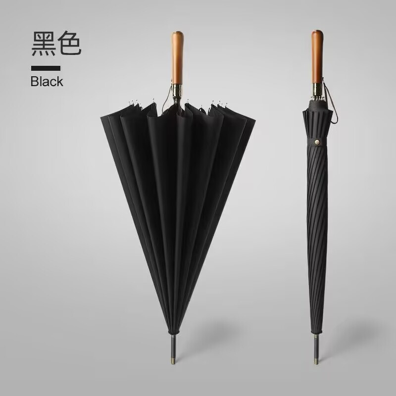 Luxurious 16-Rib Automatic Double-Handle Umbrella, High-End Men's Business Umbrella, Vintage Wooden Handle, Windproof Umbrella, Promotional Advertisement Luxurious 16-Rib Automatic Double-Handle Umbrella, High-End Men's Business Umbrella, Vintage Wooden Handle, Windproof Umbrella, Promotional Advertisement