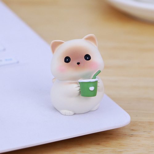 Cute mini cat ornaments office desktop decorations internet celebrity car interior center console decorations