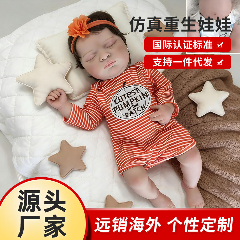 Cross-Border Realistic Baby Doll Flr Hand-Painted with Exquisite Detail, 3D Skin, Full Silicone Body, Realistic Reborn Doll Cross-Border Realistic Baby Doll Flr Hand-Painted with Exquisite Detail, 3D Skin, Full Silicone Body, Realistic Reborn Doll