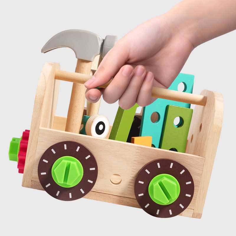 Caja de herramientas de reparación de simulación Desmontaje práctico para niños, tornillo, juguete educativo, combinación de tuercas para niños y niñas, extraíble