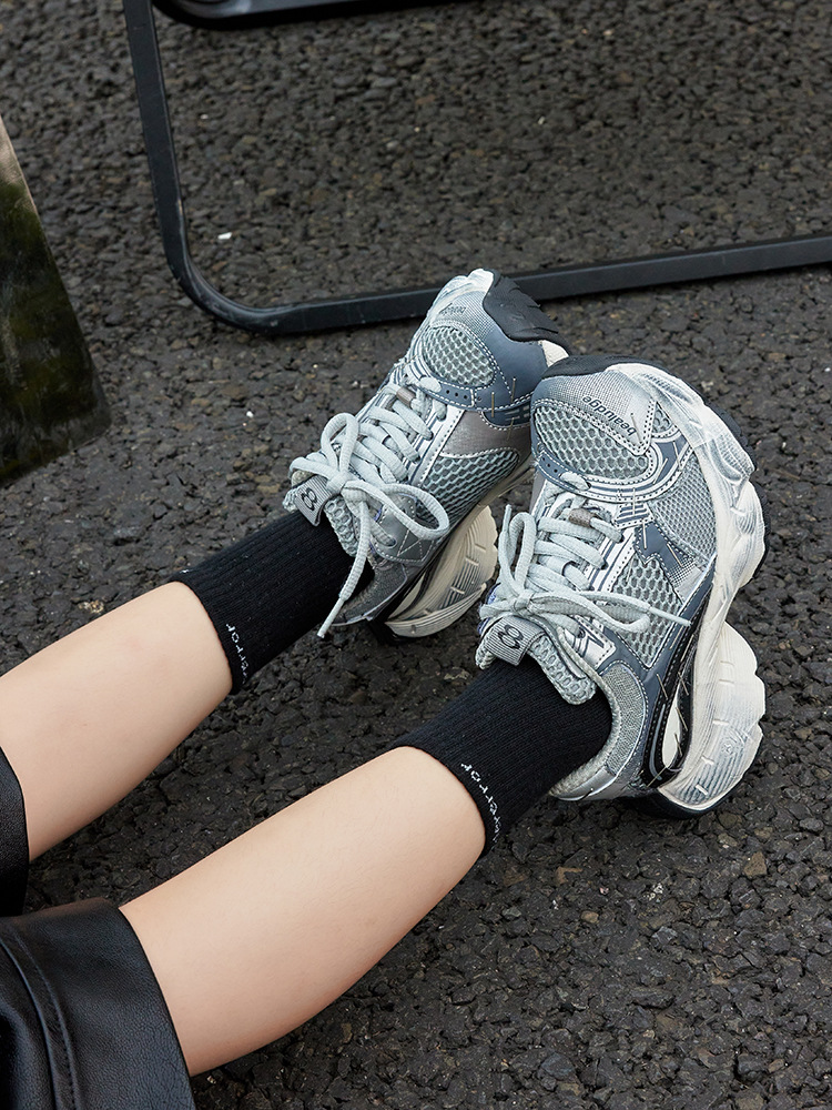 Chaussures de sport pour enfants automne 2025, nouveautés mode vintage, agrafeuse, chaussures de course en maille pour garçons et filles._voghion.com