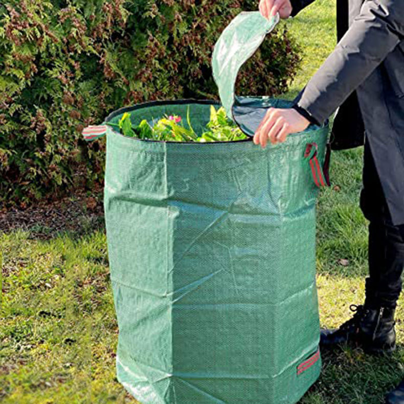 Nueva Llegada Transfronteriza, Bolsa De Hojas Caídas De Jardín De 300l Con Tapa, Bolsa De Recolección De Basura De Jardín De Flores, Bolsa De Almacenamiento De Hojas Abatibles display picture 4