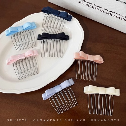 Children's bow hair comb headband side bangs broken hair finishing artifact forehead hair accessory inverted comb hairpin hairpin