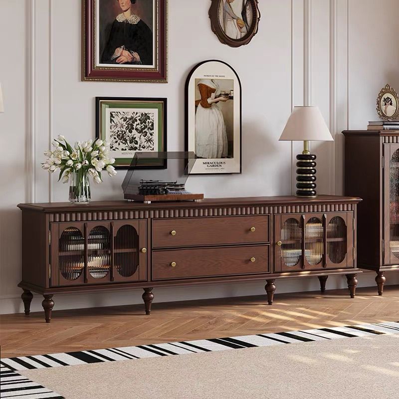 American Retro Solid Wood Tv Cabinet Living Room Home Small Apartment Mid-Century Style Tv Cabinet Storage Cabinet Personalized Side Cabinet