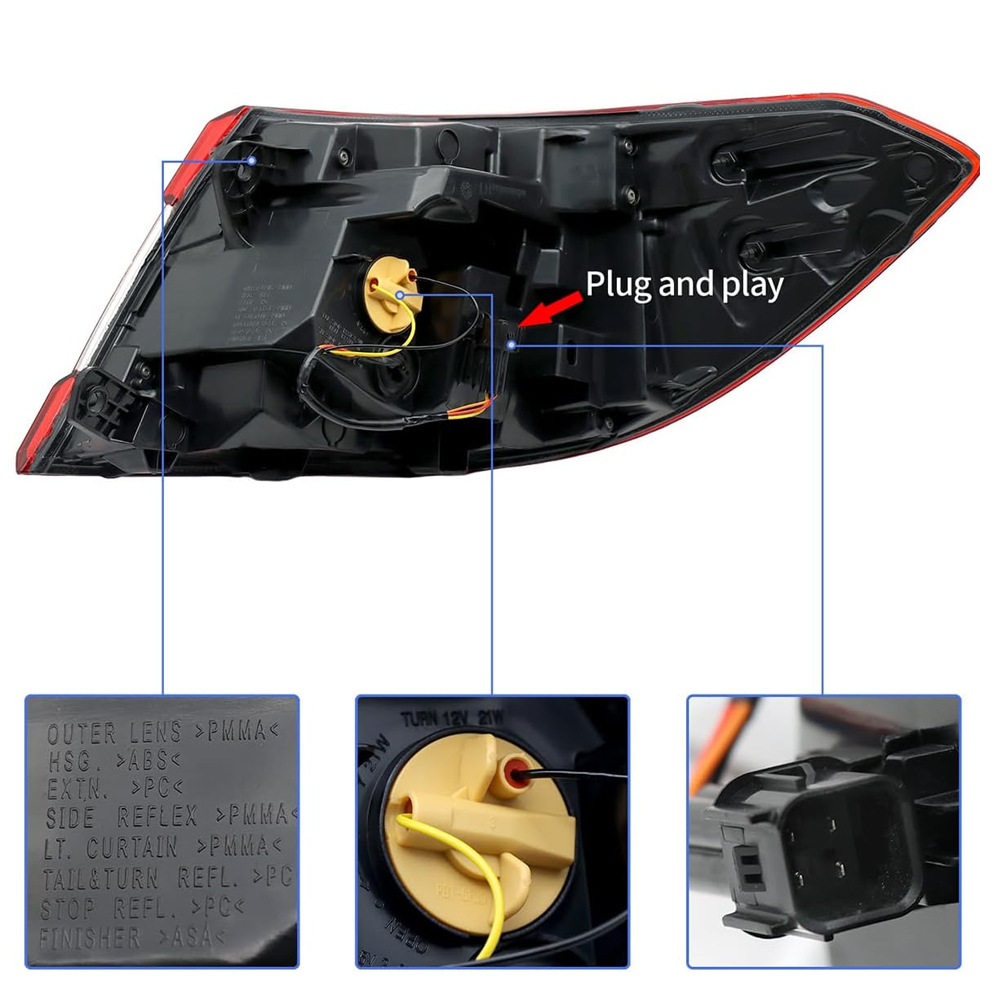Suitable for Honda Accord 18-20 Models Rear Tail Light Semi-Assembly, Brake Light, Reverse Light, Turn Signal Light